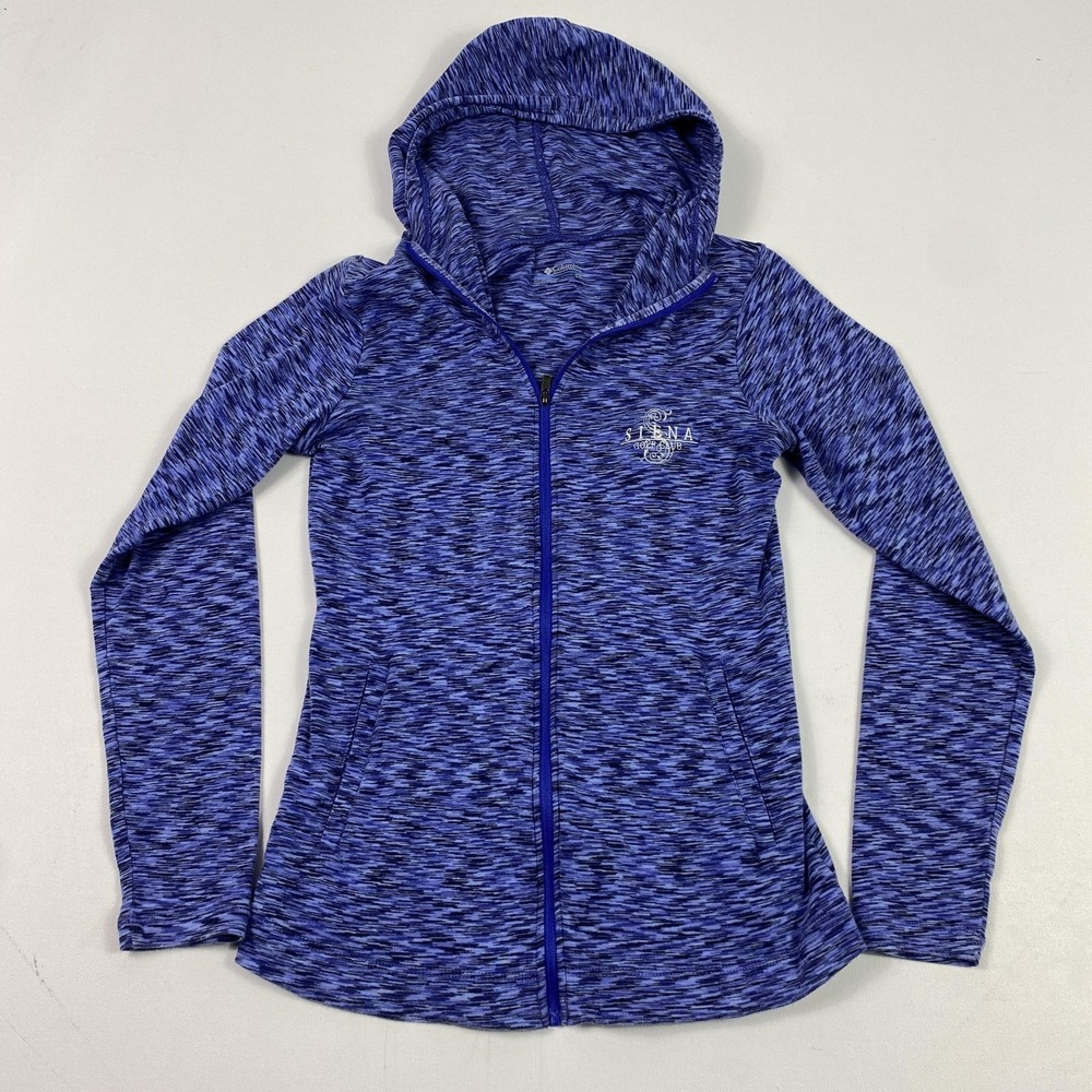 Columbia Jacket Womens Small Blue Hooded Full Zip Sienna Golf Club Lightweight